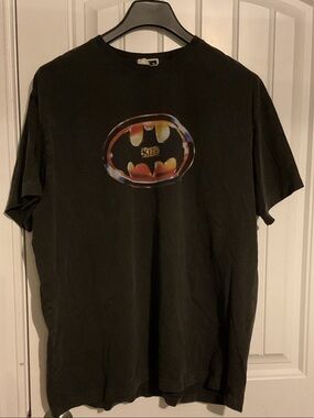 Kith Black Tee with Multicolor Batman Emblem